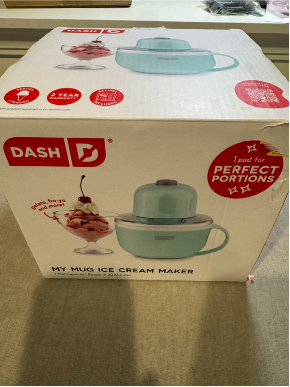 Dash My Mug Ice Cream Maker Kitchen Tool One Size Aqua White